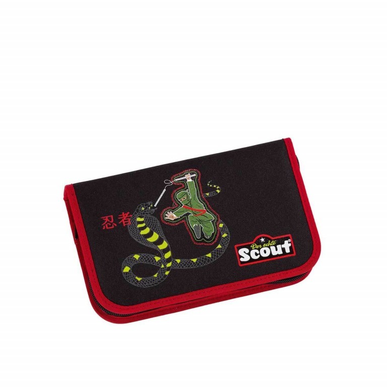 Schulranzen Alpha Set 4-teilig Ninja Snake, Farbe: anthrazit, grün/oliv, Marke: Scout, Abmessungen in cm: 32x40x25, Bild 6 von 9