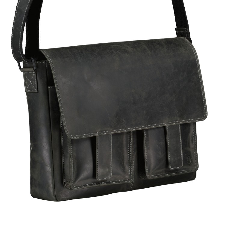 Kuriertasche Huntsville Henrik mit Laptopfach 15 Zoll, Marke: Hausfelder Manufaktur, Abmessungen in cm: 38x31x11, Bild 2 von 6