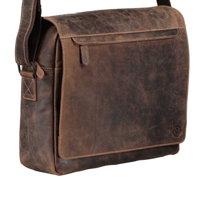 Kuriertasche Huntsville Habib mit Laptopfach, Marke: Hausfelder Manufaktur, Abmessungen in cm: 33x30x11, Bild 2 von 6
