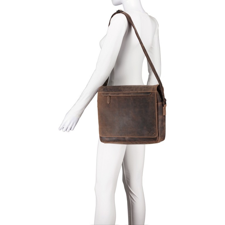 Kuriertasche Huntsville Habib mit Laptopfach, Marke: Hausfelder Manufaktur, Abmessungen in cm: 33x30x11, Bild 4 von 6