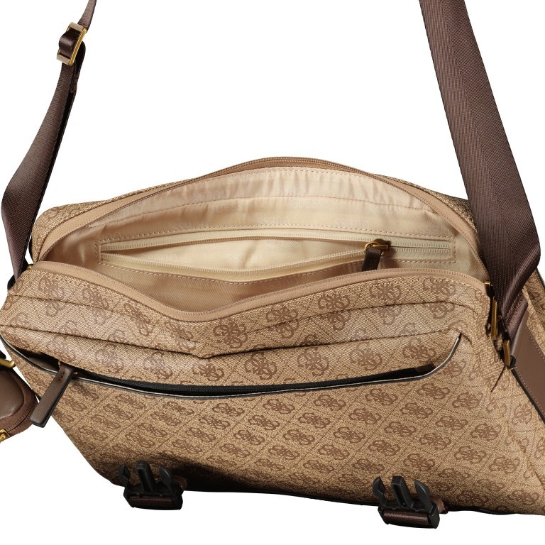 Kuriertasche Vezzola Eco Messenger Black, Farbe: schwarz, Marke: Guess, EAN: 7624926616096, Abmessungen in cm: 34x26x9.5, Bild 6 von 6