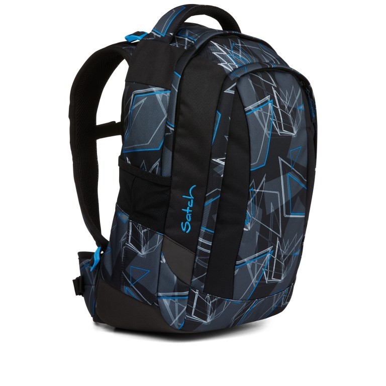 Rucksack Sleek Blue Triangle, Farbe: schwarz, blau/petrol, Marke: Satch, EAN: 4057081005284, Bild 2 von 7