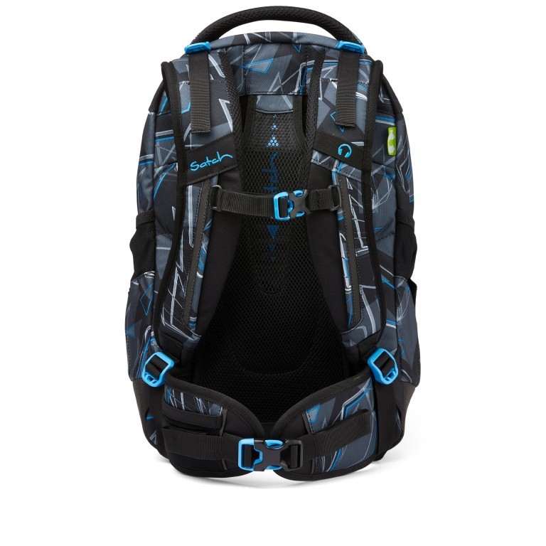 Rucksack Sleek Blue Triangle, Farbe: schwarz, blau/petrol, Marke: Satch, EAN: 4057081005284, Bild 5 von 7