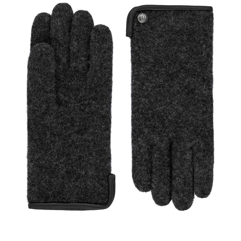 Handschuhe Damen Wolle Leder-Paspel Größe 7,5 Anthracite, Farbe: anthrazit, Marke: Roeckl, EAN: 4003661214874, Bild 1 von 1