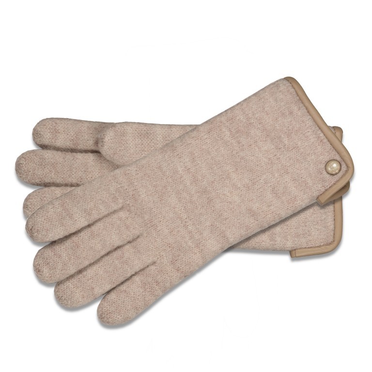 Handschuhe Damen Wolle Leder-Paspel Größe 7,5 Natur, Farbe: cognac, Marke: Roeckl, EAN: 4003661755049, Bild 1 von 1