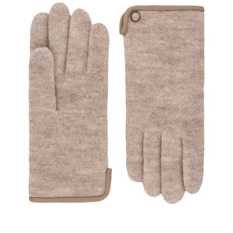 Handschuhe Damen Wolle Leder-Paspel Größe 7,5 Natur, Farbe: cognac, Marke: Roeckl, EAN: 4003661755049, Bild 1 von 1