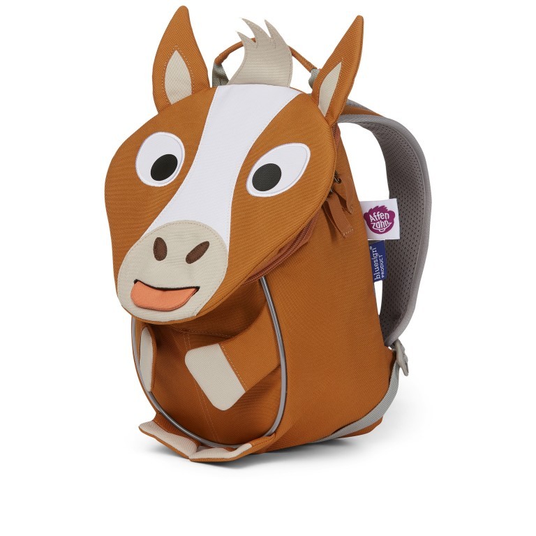 Rucksack Kleiner Freund für Kinder, Farbe: grau, blau/petrol, braun, cognac, grün/oliv, rot/weinrot, flieder/lila, rosa/pink, orange, gelb, Marke: Affenzahn, Abmessungen in cm: 17x25x11, Bild 2 von 5