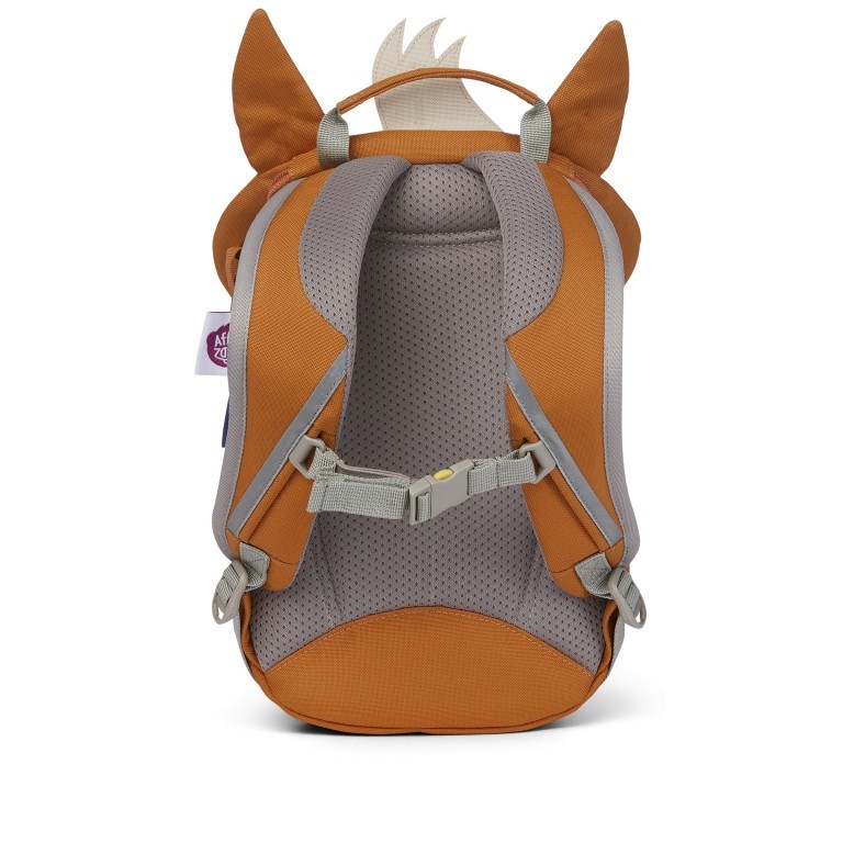 Rucksack Kleiner Freund für Kinder, Farbe: grau, blau/petrol, braun, cognac, grün/oliv, rot/weinrot, flieder/lila, rosa/pink, orange, gelb, Marke: Affenzahn, Abmessungen in cm: 17x25x11, Bild 4 von 5
