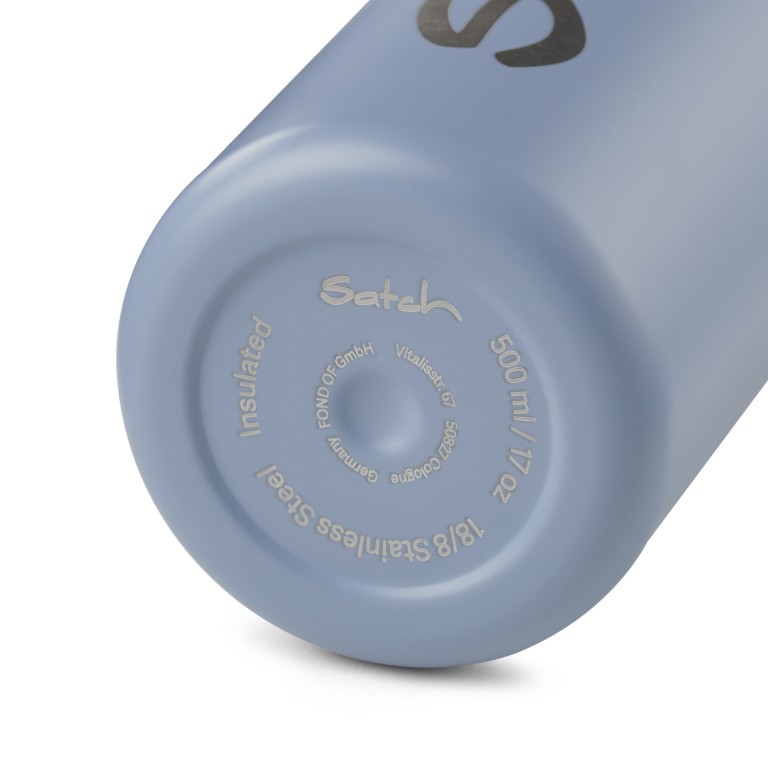 Trinkflasche Edelstahl, Farbe: blau/petrol, grün/oliv, Marke: Satch, Abmessungen in cm: 7x23.5x7, Bild 5 von 5