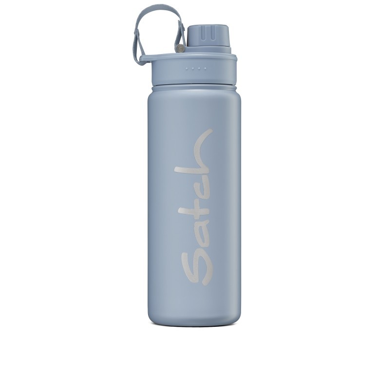 Trinkflasche Edelstahl, Farbe: blau/petrol, grün/oliv, Marke: Satch, Abmessungen in cm: 7x23.5x7, Bild 1 von 5