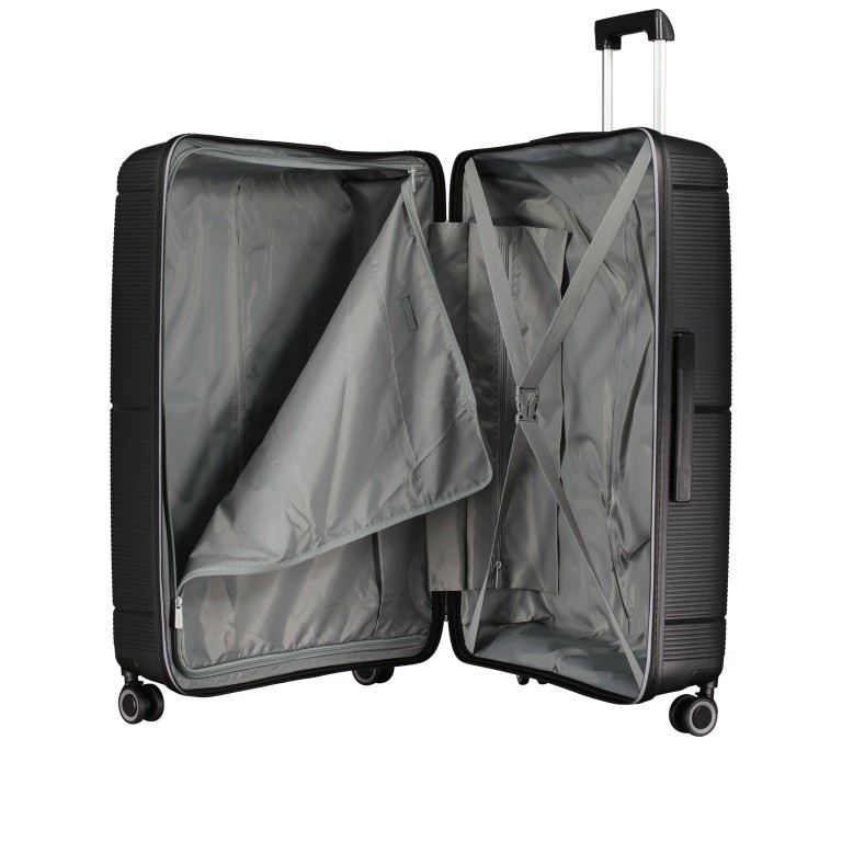 Koffer PP20 75 cm Black Metallic, Farbe: schwarz, Marke: Franky, EAN: 4251672758379, Abmessungen in cm: 52x75x30, Bild 8 von 9
