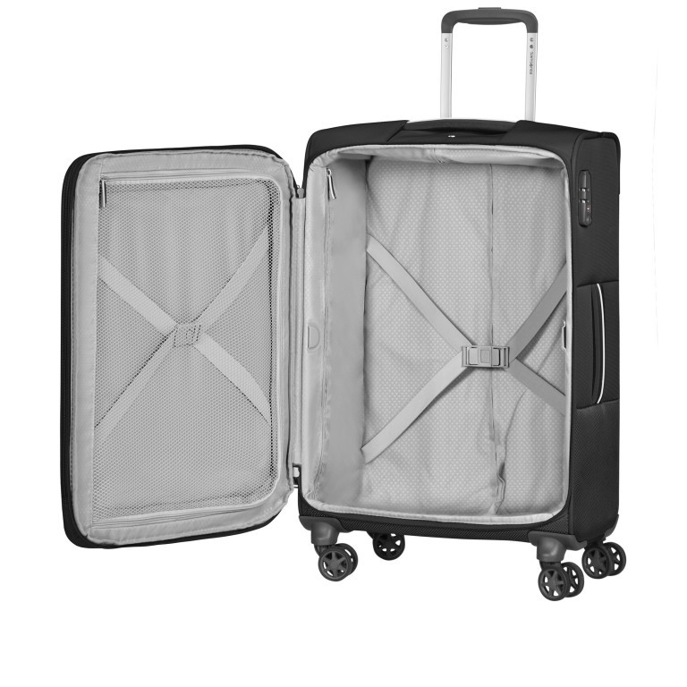 Koffer Popsoda Spinner 78 erweiterbar auf 112.5 Liter Black, Farbe: schwarz, Marke: Samsonite, EAN: 5414847969089, Abmessungen in cm: 48x78x31, Bild 6 von 9