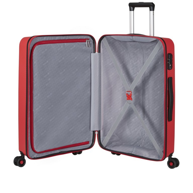 Koffer Summer Hit Spinner 66 Racing Red, Farbe: rot/weinrot, Marke: American Tourister, EAN: 5400520126412, Abmessungen in cm: 46.5x66x25, Bild 12 von 14