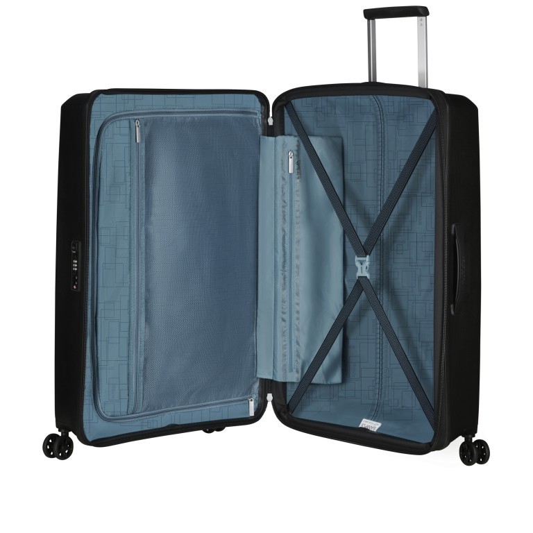 Koffer Aerostep Spinner 77 Expandable Black, Farbe: schwarz, Marke: American Tourister, EAN: 5400520207760, Abmessungen in cm: 50x77x29, Bild 8 von 14
