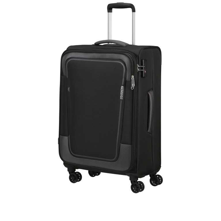 Koffer Pulsonic Spinner 68 Expandable Asphalt Grey, Farbe: schwarz, Marke: American Tourister, EAN: 5400520204134, Abmessungen in cm: 44x68x27, Bild 2 von 12
