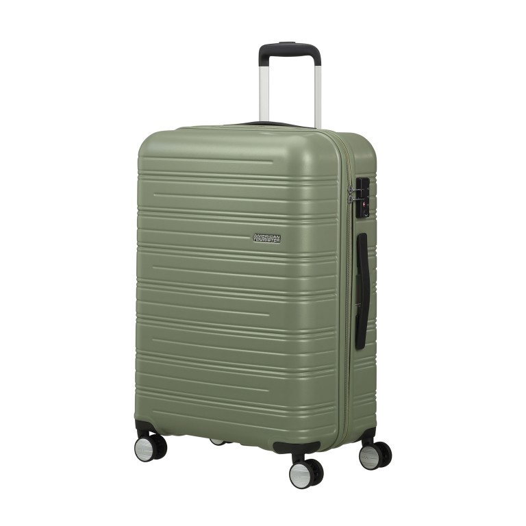 Koffer High Turn Spinner 67, Farbe: schwarz, grün/oliv, rosa/pink, gelb, Marke: American Tourister, Abmessungen in cm: 46.5x67x27.5, Bild 1 von 4