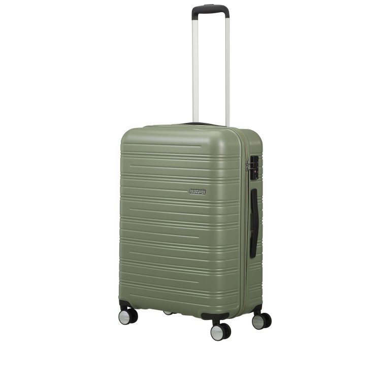 Koffer High Turn Spinner 67, Farbe: schwarz, grün/oliv, rosa/pink, gelb, Marke: American Tourister, Abmessungen in cm: 46.5x67x27.5, Bild 2 von 4
