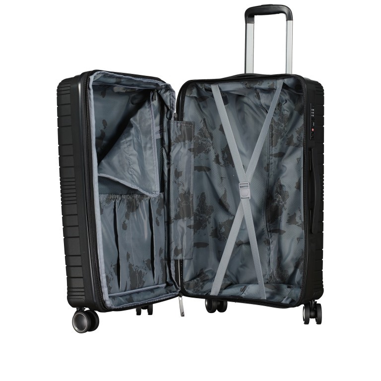 Koffer PP14 Größe 66 cm Black, Farbe: schwarz, Marke: Franky, EAN: 4251672761225, Abmessungen in cm: 43x66x27, Bild 10 von 11