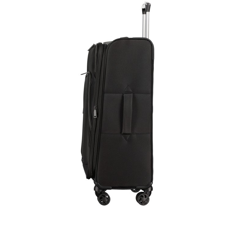 Koffer FLT24 erweiterbar Größe 69 cm, Farbe: schwarz, blau/petrol, Marke: Flanigan, Abmessungen in cm: 44x69x28, Bild 4 von 8
