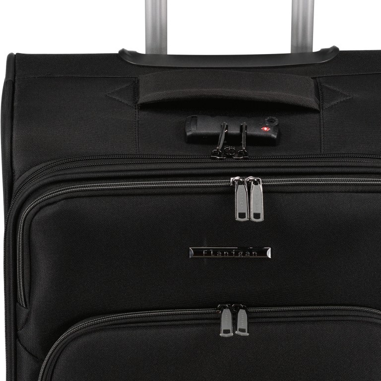Koffer FLT24 erweiterbar Größe 69 cm, Farbe: schwarz, blau/petrol, Marke: Flanigan, Abmessungen in cm: 44x69x28, Bild 8 von 8