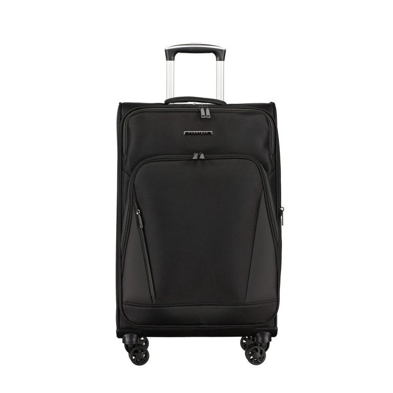 Koffer FLT24 erweiterbar Größe 69 cm, Farbe: schwarz, blau/petrol, Marke: Flanigan, Abmessungen in cm: 44x69x28, Bild 1 von 8