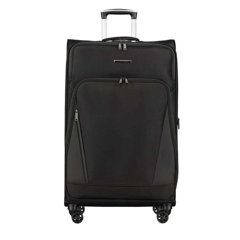 Koffer FLT24 erweiterbar Größe 79 cm, Farbe: schwarz, blau/petrol, Marke: Flanigan, Abmessungen in cm: 50x79x31, Bild 1 von 8