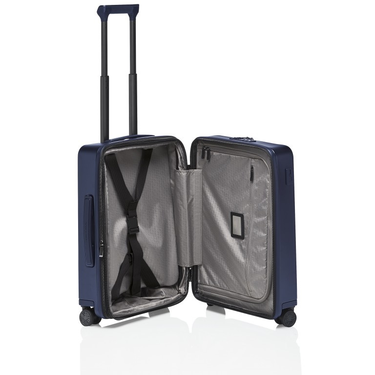 Koffer Roadster Hardcase 4W Business Trolley S erweiterbar Dark Blue Matt, Farbe: blau/petrol, Marke: Porsche Design, EAN: 4056487000237, Abmessungen in cm: 38x55x23, Bild 4 von 4
