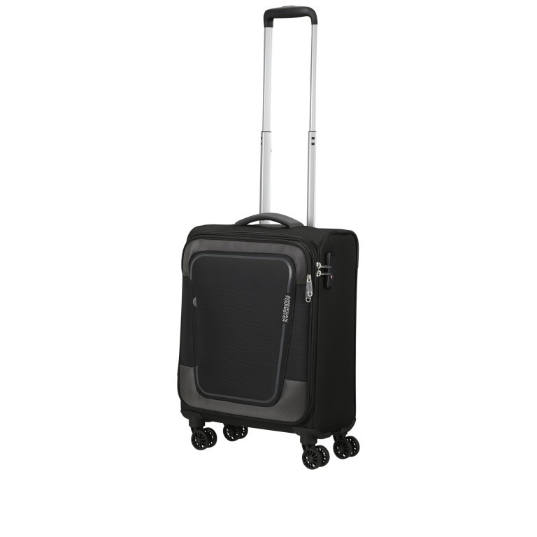 Koffer Pulsonic Spinner 55 Expandable Asphalt Black, Farbe: schwarz, Marke: American Tourister, EAN: 5400520203977, Abmessungen in cm: 40x55x23, Bild 7 von 11