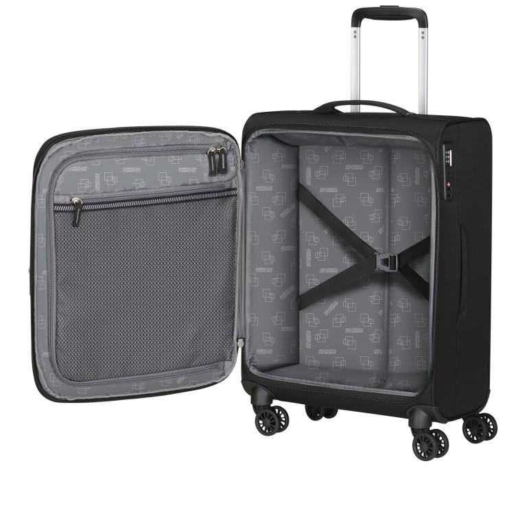 Koffer Aerospin Spinner 55 Expandable, Farbe: schwarz, blau/petrol, grün/oliv, Marke: American Tourister, Abmessungen in cm: 40x55x20, Bild 8 von 16
