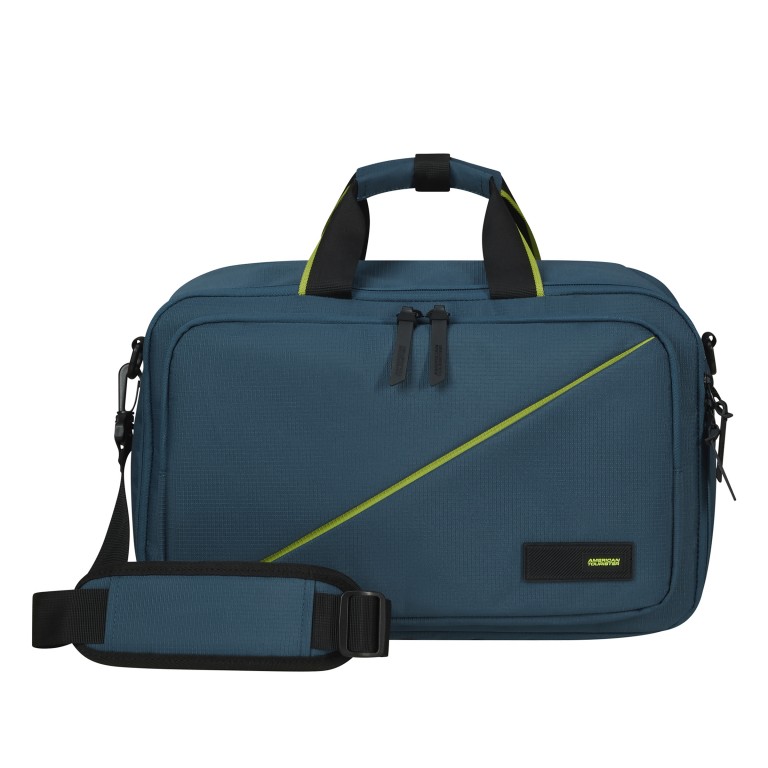 Flugumhänger / Rucksack Take2Cabin 3-Way-Boarding Bag mit Laptopfach 14 Zoll, Farbe: blau/petrol, grün/oliv, Marke: American Tourister, Abmessungen in cm: 40x25x20, Bild 1 von 14
