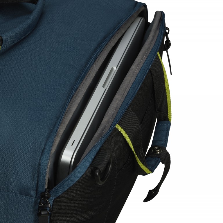 Flugumhänger / Rucksack Take2Cabin 3-Way-Boarding Bag mit Laptopfach 14 Zoll, Farbe: blau/petrol, grün/oliv, Marke: American Tourister, Abmessungen in cm: 40x25x20, Bild 12 von 14