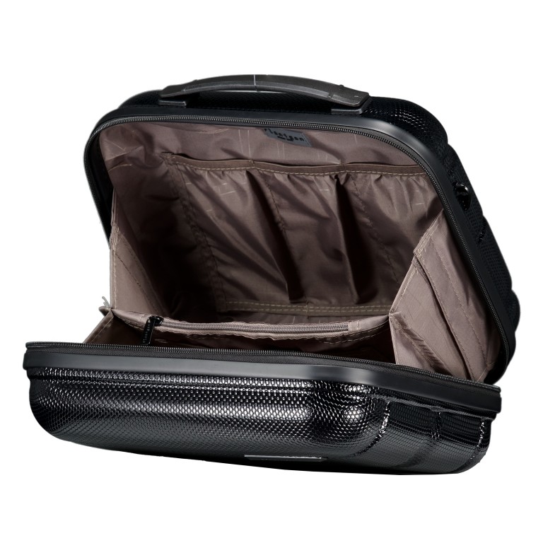 Kosmetikkoffer FLA13 mit Smart Sleeve, Farbe: schwarz, blau/petrol, grün/oliv, rosa/pink, beige, Marke: Flanigan, Abmessungen in cm: 36x29x19, Bild 6 von 7