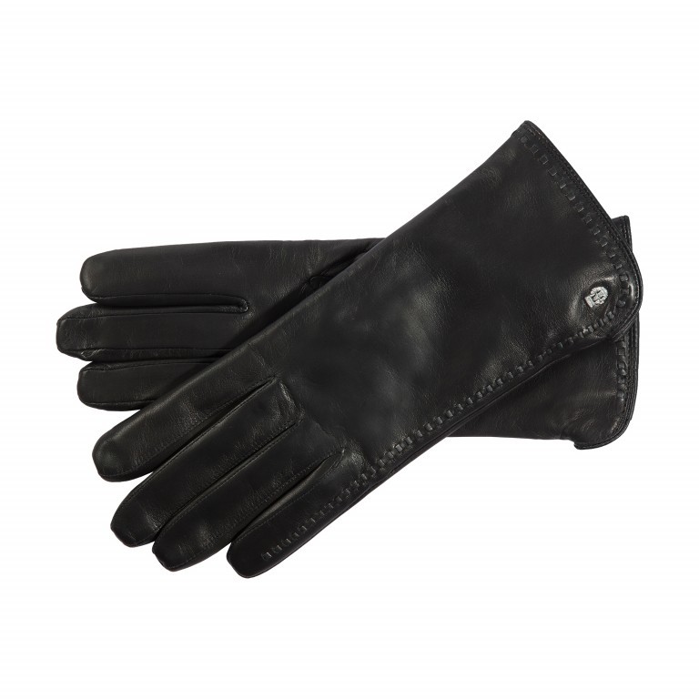 Handschuhe Damen Leder mit Ziernaht 7 Black, Farbe: schwarz, Marke: Roeckl, EAN: 4003661465979, Bild 1 von 1