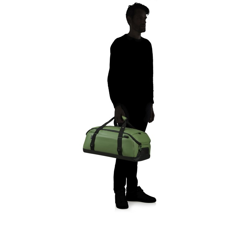 Reisetasche Ecodiver Duffle S auch als Rucksack nutzbar, Farbe: schwarz, grün/oliv, weiß, Marke: Samsonite, Abmessungen in cm: 31x55x24, Bild 5 von 11