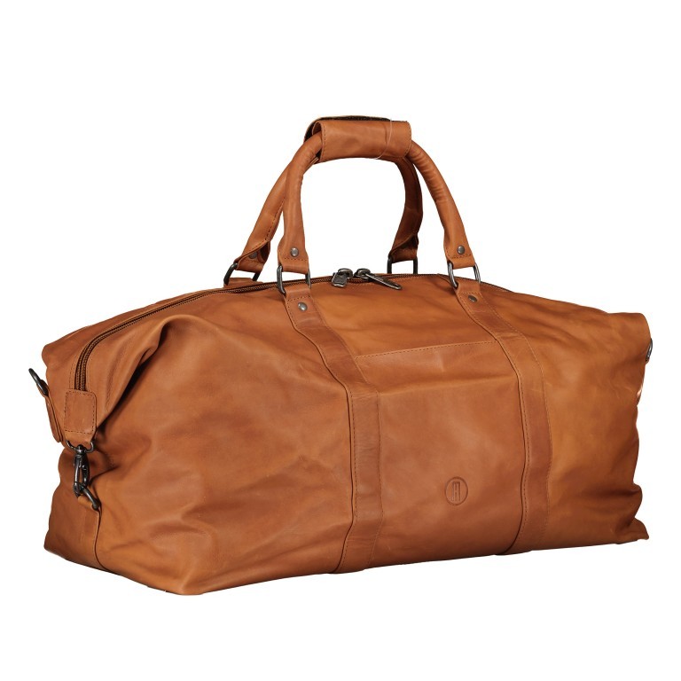 Reisetasche mit Laptopfach 15 Zoll Cognac, Farbe: cognac, Marke: Hausfelder Manufaktur, EAN: 4065646011588, Abmessungen in cm: 53.5x32x24, Bild 2 von 5