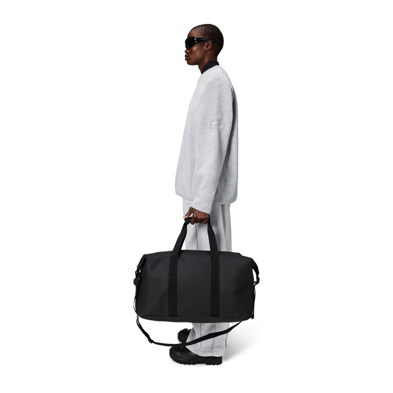 Reisetasche Hilo Weekend Bag, Farbe: schwarz, grau, blau/petrol, beige, Marke: Rains, Abmessungen in cm: 52x27x26, Bild 4 von 5