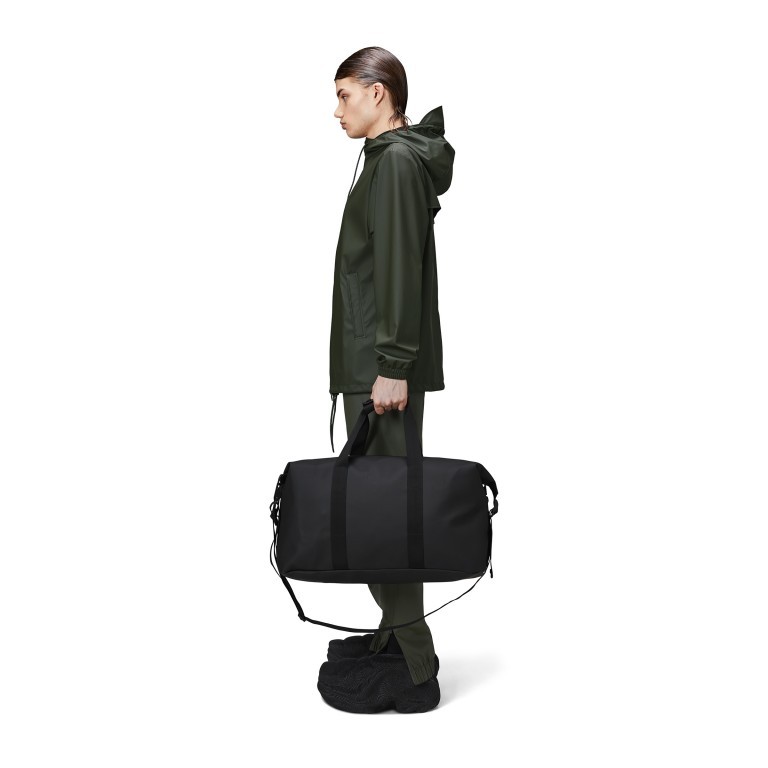Reisetasche Hilo Weekend Bag, Farbe: schwarz, grau, blau/petrol, beige, Marke: Rains, Abmessungen in cm: 52x27x26, Bild 3 von 5