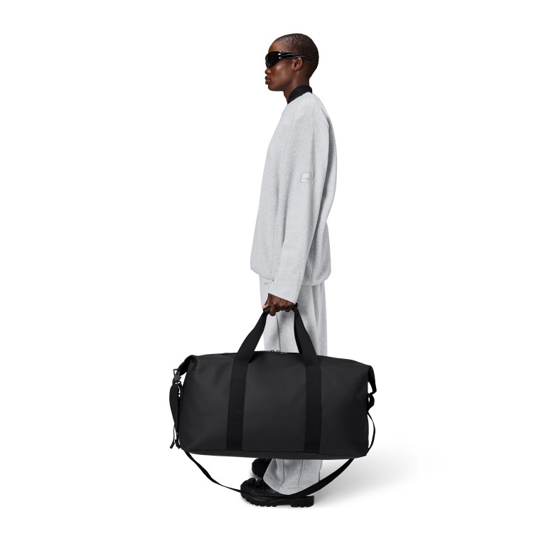 Reisetasche Hilo Weekend Bag Large, Farbe: schwarz, beige, Marke: Rains, Abmessungen in cm: 60x29x27, Bild 4 von 5