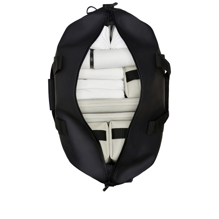 Reisetasche Hilo Weekend Bag Large, Farbe: schwarz, beige, Marke: Rains, Abmessungen in cm: 60x29x27, Bild 5 von 5