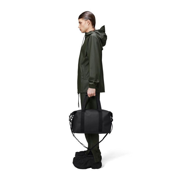 Reisetasche Hilo Weekend Bag Small, Farbe: schwarz, grau, beige, Marke: Rains, Abmessungen in cm: 40x23x20, Bild 3 von 5