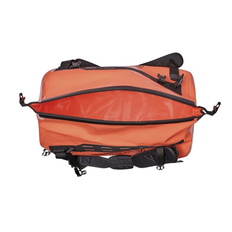 Reisetasche Duffle RC auch als Rucksack nutzbar Volumen 49 Liter, Farbe: schwarz, grün/oliv, orange, Marke: Ortlieb, Abmessungen in cm: 61x34x32, Bild 6 von 9