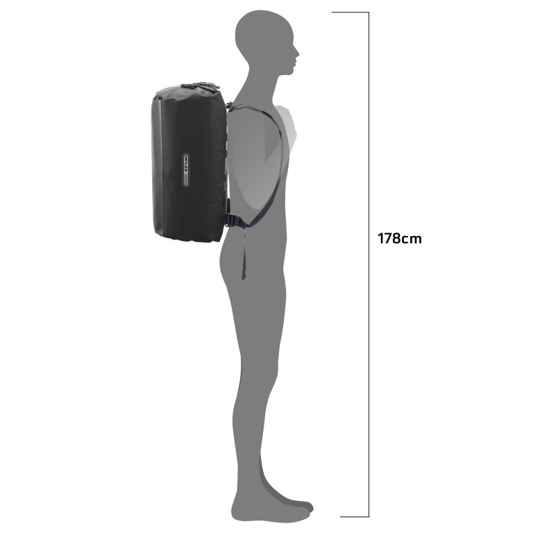 Reisetasche Duffle Lite auch als Rucksack nutzbar Volumen 40 Liter, Farbe: schwarz, beige, Marke: Ortlieb, Bild 6 von 12