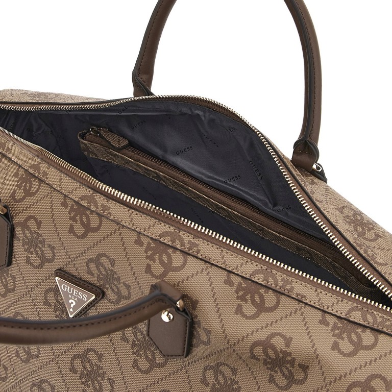 Reisetasche Berta 4G-Logo Größe 50 cm, Farbe: anthrazit, cognac, taupe/khaki, Marke: Guess, Abmessungen in cm: 50x31x26, Bild 5 von 6