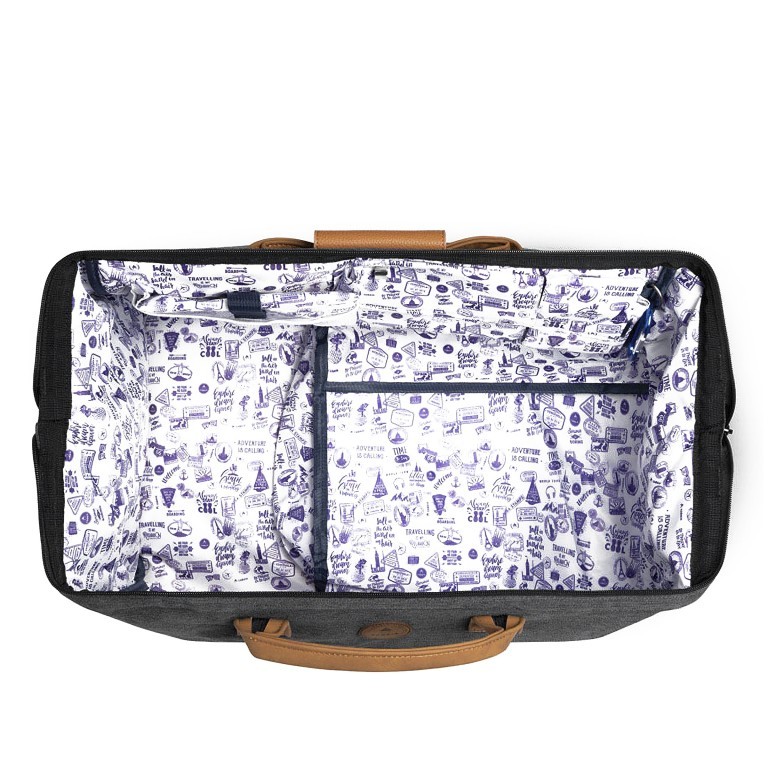 Reisetasche / Rucksack Duffle Essentials Small, Farbe: anthrazit, blau/petrol, cognac, Marke: Cabaia, Abmessungen in cm: 45x30x29, Bild 6 von 11