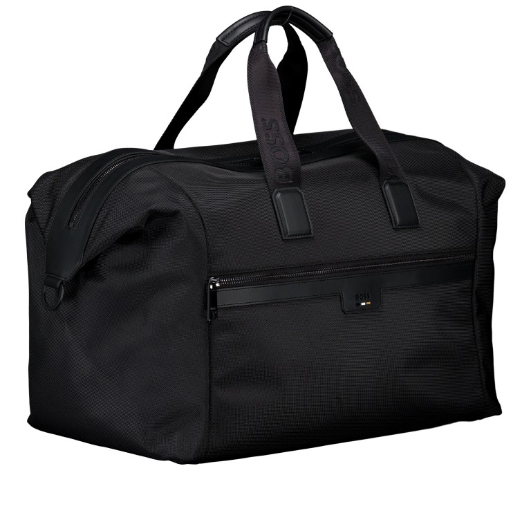 Reisetasche Ray Soft Holdall_N, Farbe: schwarz, braun, Marke: BOSS, Abmessungen in cm: 45x27x26, Bild 2 von 6