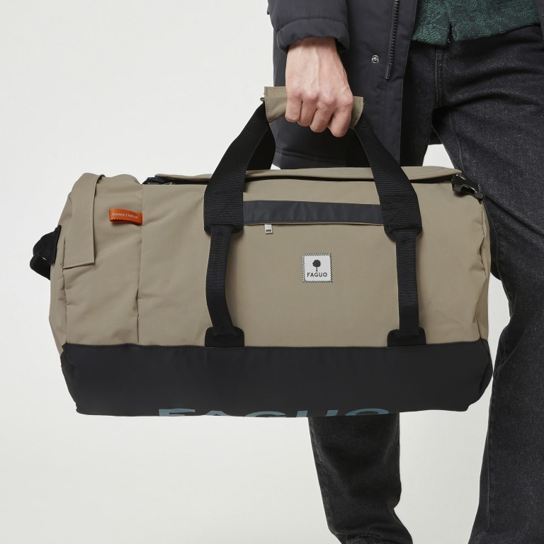 Reisetasche / Rucksack Big Duffle, Farbe: blau/petrol, grün/oliv, beige, Marke: Faguo, Abmessungen in cm: 55x32x32, Bild 5 von 8