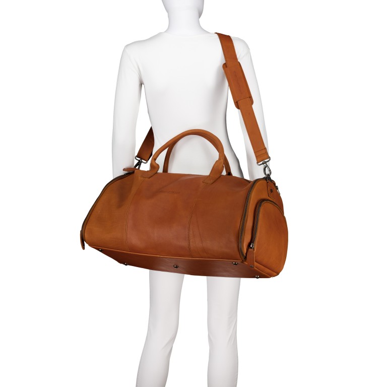 Reisetasche / Kleidersack Finlay, Farbe: schwarz, cognac, Marke: The Chesterfield Brand, Abmessungen in cm: 55x26x27, Bild 4 von 8