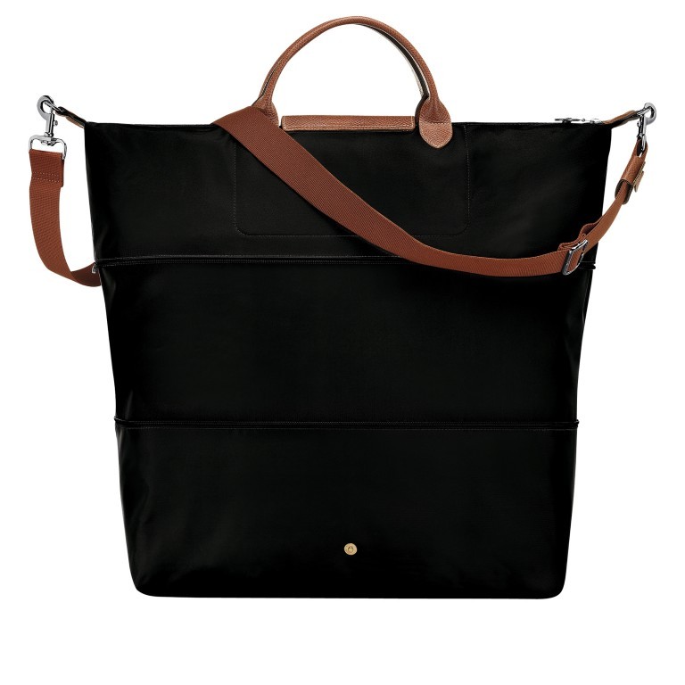 Reisetasche Le Pliage erweiterbar, Farbe: schwarz, blau/petrol, cognac, beige, Marke: Longchamp, Bild 3 von 5