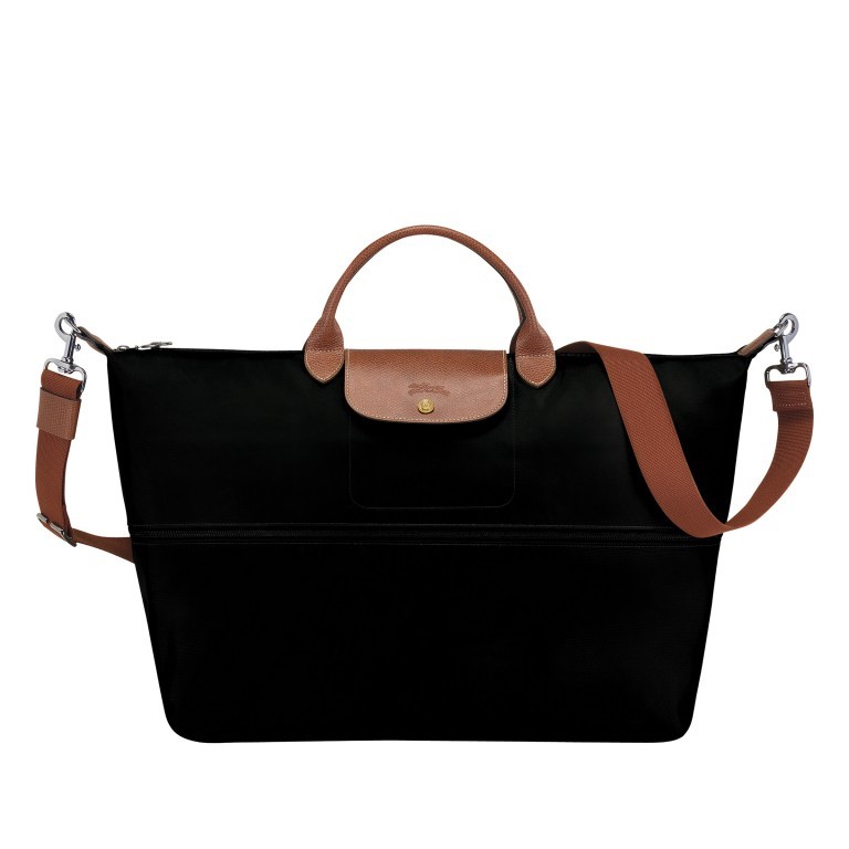 Reisetasche Le Pliage erweiterbar, Farbe: schwarz, blau/petrol, cognac, beige, Marke: Longchamp, Bild 5 von 5