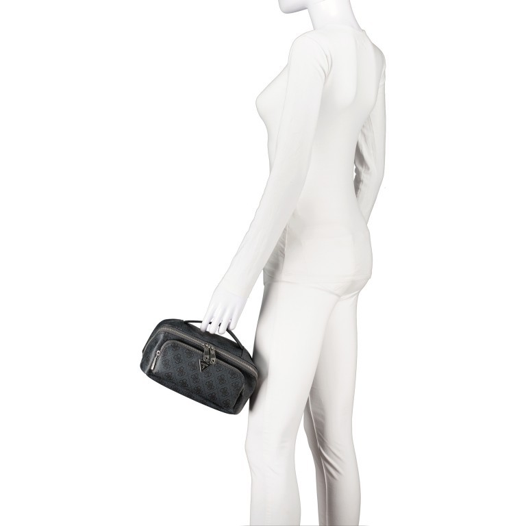 Kulturbeutel Milano 4G-Logo Black, Farbe: schwarz, Marke: Guess, EAN: 7626101549212, Abmessungen in cm: 25x15x13, Bild 4 von 5